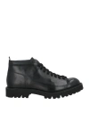 Pollini Man Ankle Boots Black Size 6 Leather In Black