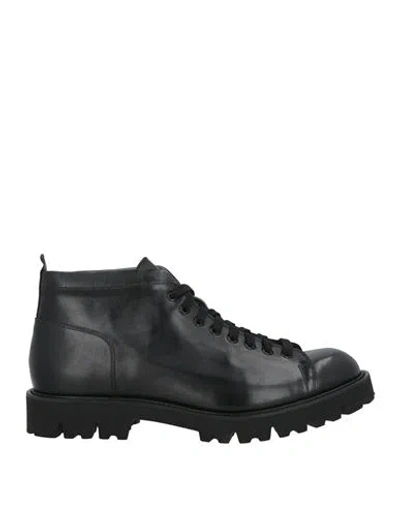 Pollini Man Ankle Boots Black Size 6 Leather
