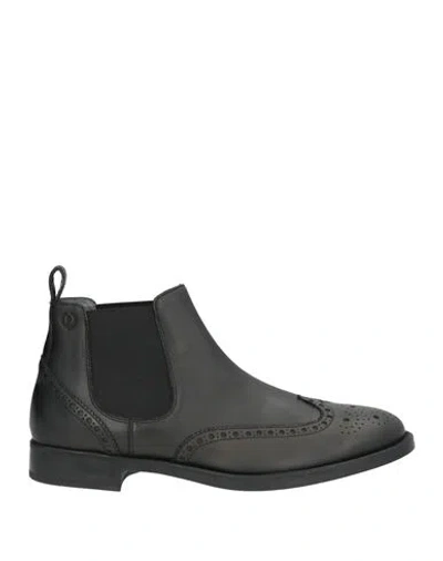 Pollini Man Ankle Boots Black Size 7 Calfskin In Multi
