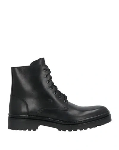 Pollini Man Ankle Boots Black Size 8 Calfskin