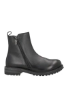 Pollini Man Ankle Boots Black Size 8 Leather In Black