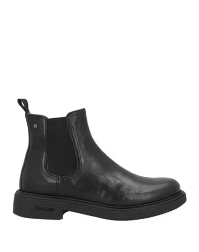 Pollini Man Ankle Boots Black Size 9 Leather
