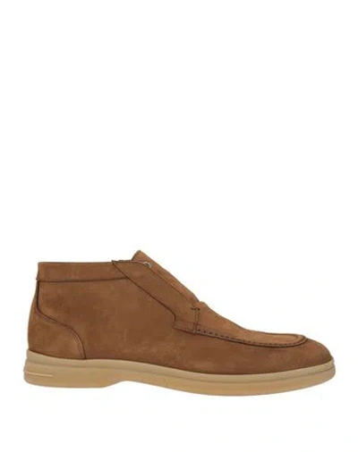 Pollini Man Ankle Boots Dark Brown Size 13 Leather