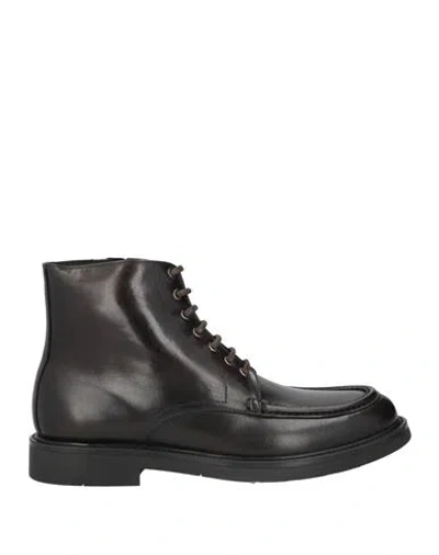 Pollini Man Ankle Boots Dark Brown Size 6 Calfskin