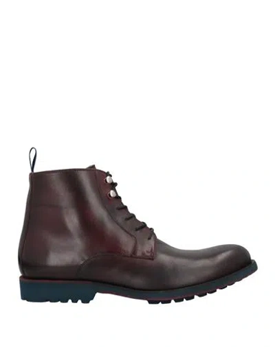 Pollini Man Ankle Boots Dark Brown Size 7 Calfskin