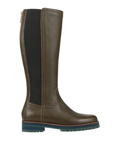 Pollini Man Boot Military Green Size 6 Leather