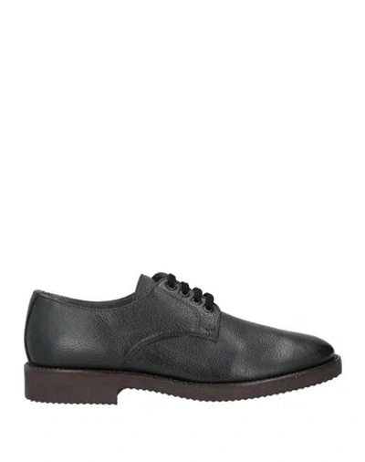 Pollini Man Lace-up Shoes Black Size 13 Calfskin