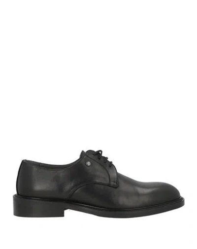 Pollini Man Lace-up Shoes Black Size 8 Calfskin
