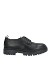 Pollini Man Lace-up Shoes Black Size 9 Calfskin