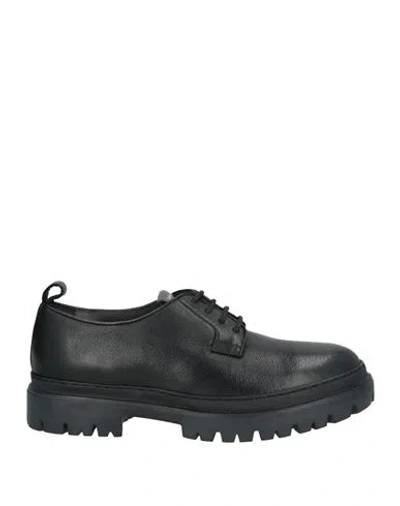 Pollini Man Lace-up Shoes Black Size 9 Calfskin