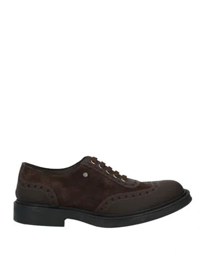 Pollini Man Lace-up Shoes Chocolate Brown Size 7 Leather