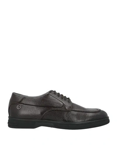 Pollini Man Lace-up Shoes Dark Brown Size 7.5 Calfskin