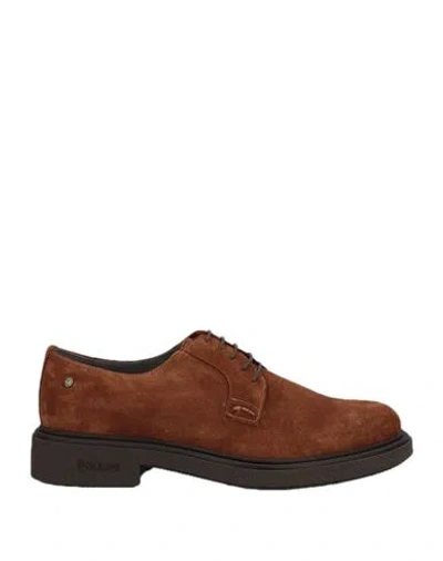 Pollini Man Lace-up Shoes Tan Size 12 Soft Leather In Brown