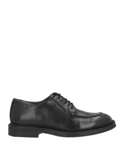 Pollini Man Lace-up Shoes Black Size 7 Leather