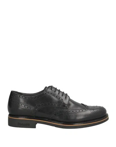 Pollini Man Lace-up Shoes Black Size 9 Calfskin