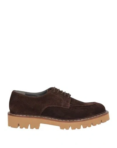 Pollini Man Lace-up Shoes Dark Brown Size 11 Leather