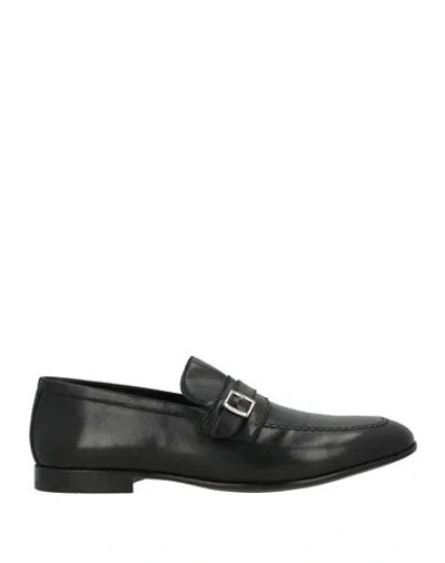Pollini Man Loafers Black Size 6 Leather