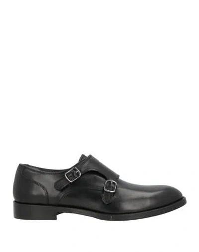 Pollini Man Loafers Black Size 7 Calfskin