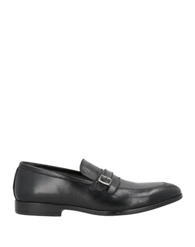 Pollini Man Loafers Black Size 7 Leather