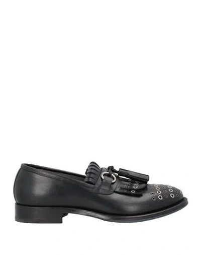 Pollini Man Loafers Black Size 8 Calfskin