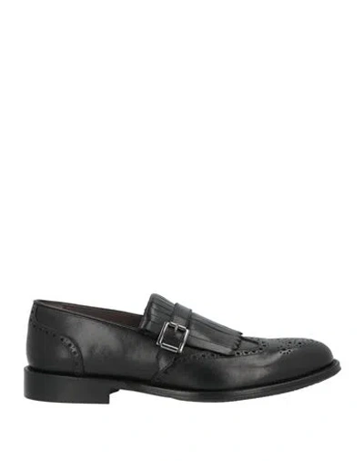 Pollini Man Loafers Black Size 8 Calfskin