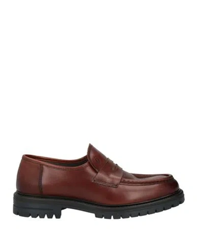 Pollini Man Loafers Brown Size 7 Leather
