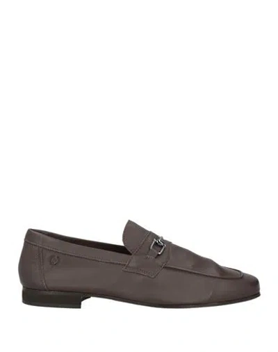 Pollini Man Loafers Dark Brown Size 10.5 Leather
