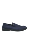 Pollini Man Loafers Midnight Blue Size 7 Soft Leather In Blue