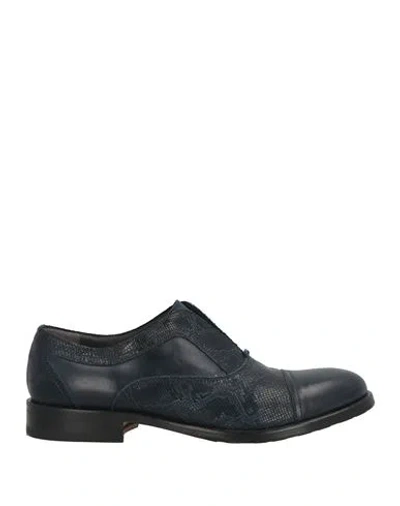 Pollini Man Loafers Midnight Blue Size 8 Leather