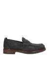 Pollini Man Loafers Steel Grey Size 9 Leather In Grey