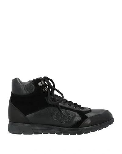Pollini Man Sneakers Black Size 9 Calfskin