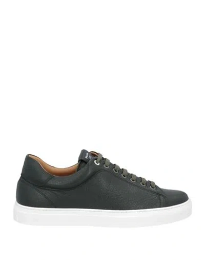 Pollini Man Sneakers Dark Green Size 9 Leather