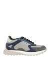 Pollini Man Sneakers Grey Size 11 Leather, Textile Fibers