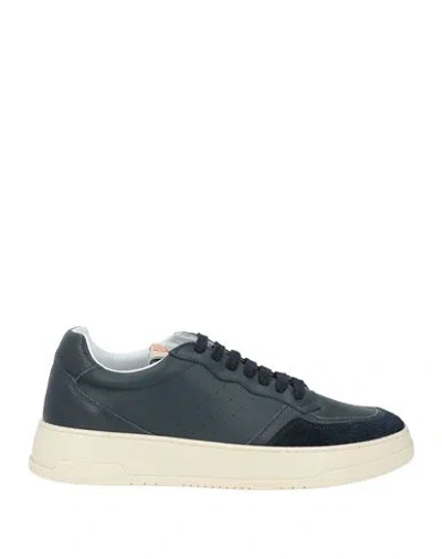 Pollini Man Sneakers Midnight Blue Size 12 Leather
