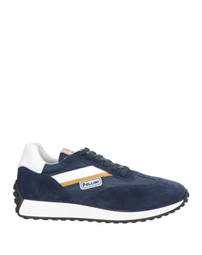 Pollini Man Sneakers Navy Size 13 Synthetic Material, Textile Fibers In Blue