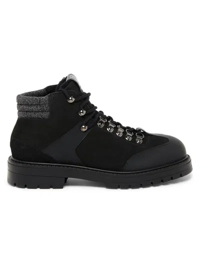 Pollini Men's Leather Ankle Boots In Black