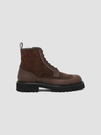 Pollini Men's Leather Ankle Boots In Dark Brown