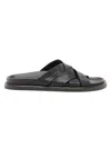 Pollini Men's Leather Mules In Black