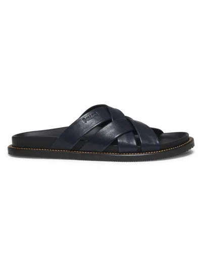Pollini Men's Natural Feeling Multi Strap Leather Sandals In Navy Blue