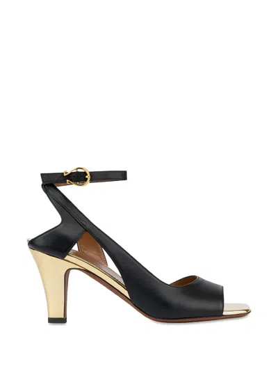 Pollini Muse Ankle-strap Heeled Sandals In Black