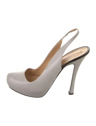 Pre-owned Pollini Patent Leather Slingback Pumps In Black