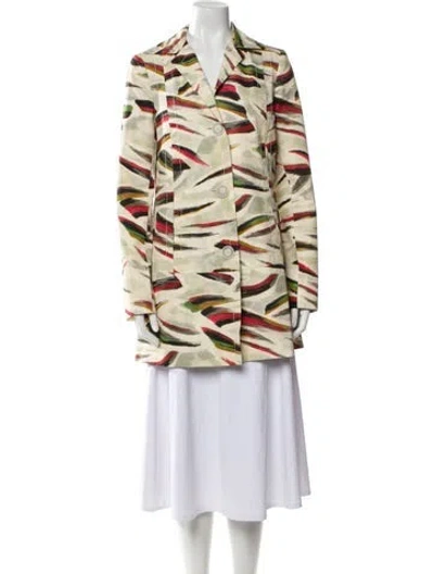 Pre-owned Pollini Printed Faux Fur Coat In Multi