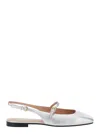 Pollini Silver Slingback Ballet Flats In Silver