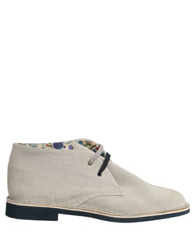 Pollini Suede Chukka Lace Up Men Ankle Boots Men's In White