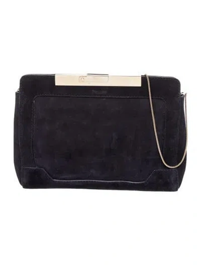 Pre-owned Pollini Suede Minaudière In Blue