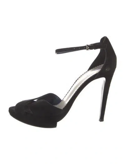 Pre-owned Pollini Suede Pumps In Black