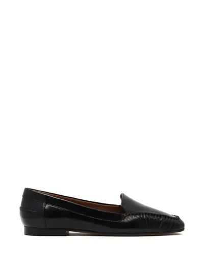 Pollini Textured Loafers In Black