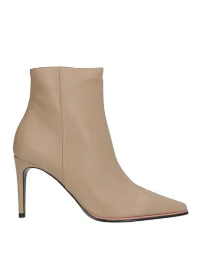 Pollini Woman Ankle Boots Beige Size 5 Leather In Multi
