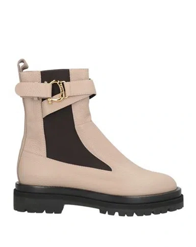 Pollini Woman Ankle Boots Beige Size 6 Calfskin In Multi