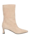 Pollini Woman Ankle Boots Beige Size 8 Leather